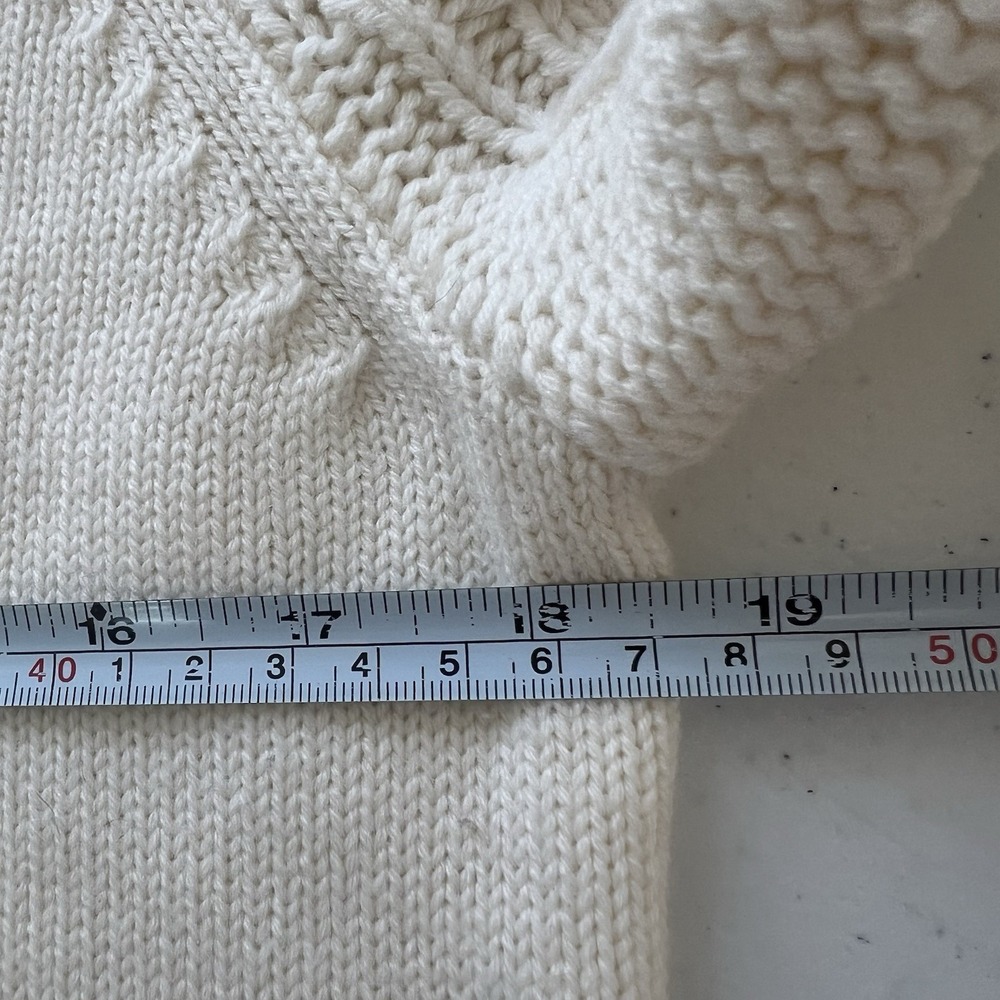 Maeve Anthropologie Kiara Sweater Ivory‎ Textured Bubble Balloon Sleeves S FLAW - Picture 13 of 15